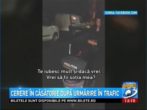 Cerere în căsătorie după urmărire în trafic