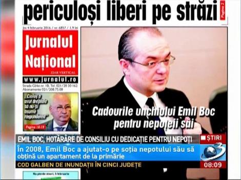 Emil Boc, hotărâre de consiliu cu dedicaţie pentru nepoţi