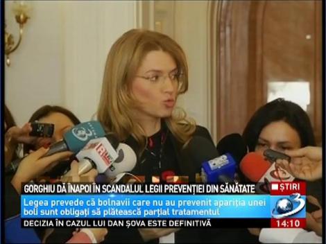 Gorghiu dă &icirc;napoi &icirc;n scandalul legii prevenţiei din sănătate