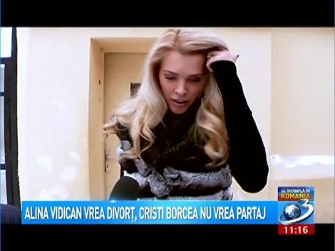 Alina Vidican vrea divorţ, Cristi Borcea nu vrea partaj