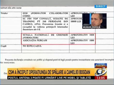 CSM a început operaţiunea de spălare a Cameliei Bogdan