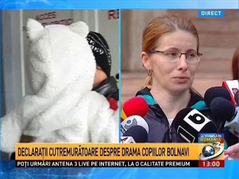 Declarații cutremurătoare despre drama copiilor bolnavi de la Marie Curie: Tot ce vreau este să se facă bine copilul meu...