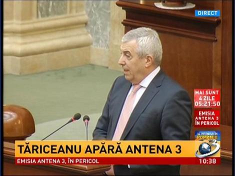 Călin Popescu Tăriceanu, intervenţie în Parlament pentru Antena 3