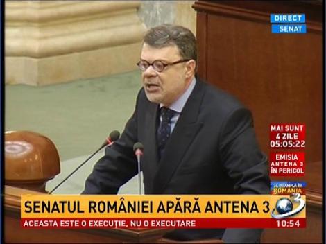 Senatorul Daniel Barbu, discurs de susţinere pentru Antena 3