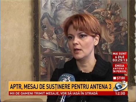 Olguţa Vasilescu: Acţiunea ANAF se traduce prin intenţia clară de a &icirc;nchide Antena 3