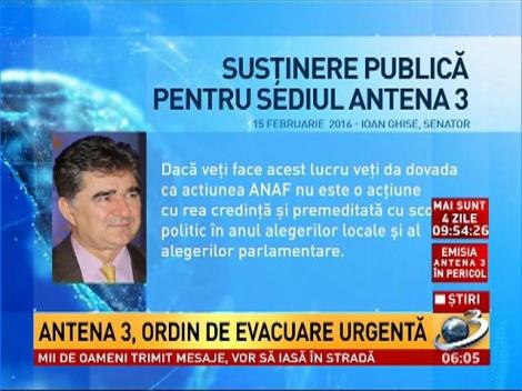 Susţinere publică pentru sediul Antenei 3