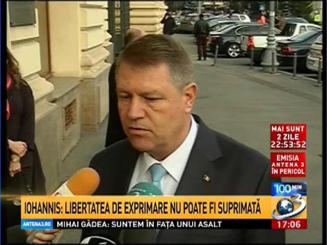 Iohannis: Libertatea de exprimare nu poate fi suprimată