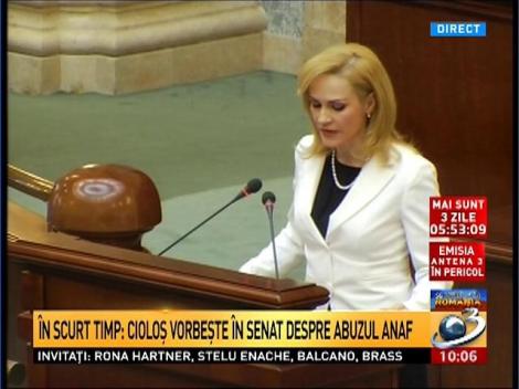 Gabriela Firea a vorbit în Senat despre situaţia Antenelor