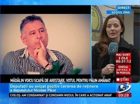 Mădălin Voicu scapă de arestare, votul pentru Păun am&acirc;nat
