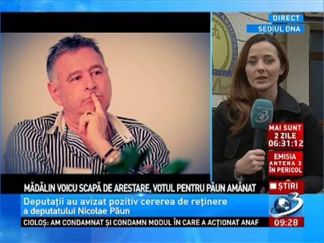 Mădălin Voicu scapă de arestare, votul pentru Păun amânat