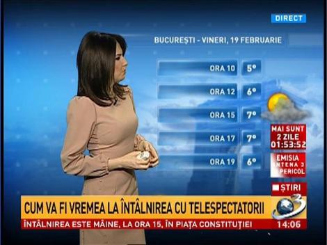 Cum va fi vremea la &icirc;nt&acirc;lnirea cu telespectatorii