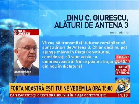 Dinu C. Giurescu, alături de Antena 3