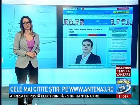 Cele mai citite ştiri pe www.antena3.ro