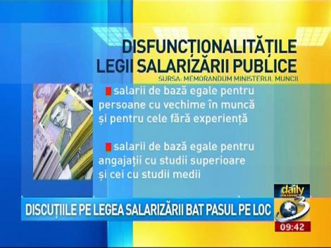 Discuţiile pe legea salarizării bat pasul pe loc