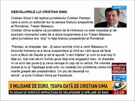 5 milioane de euro, ţeapa dată de Cristian Sima