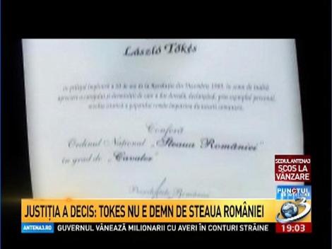 Justiţia a decis: Tokes nu e demn de steaua Rom&acirc;niei