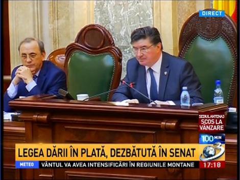 Senatul votează legea dării &icirc;n plată