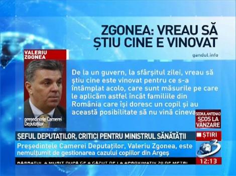 Şeful deputaţilor, critici pentru Ministrul Sănătăţii