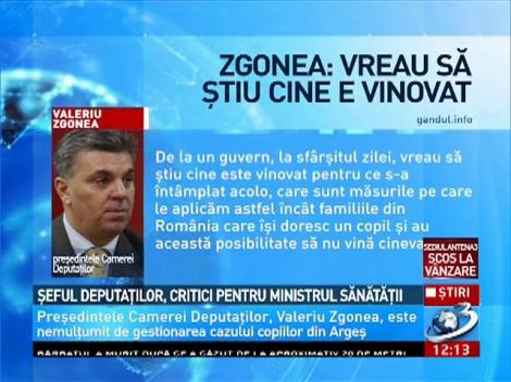 Şeful deputaţilor, critici pentru Ministrul Sănătăţii