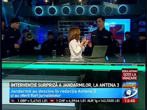 Zeci de jandarmi au descins în redacţia de ştiri Antena 1! Intervenția neobișnuită a fost filmată!
