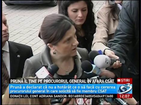 Prună &icirc;l ţine pe procurorul general &icirc;n afara CSAT