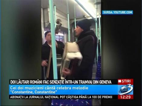 VIDEO! Băieții au ajuns vedete! Elvețienii, cuceriți de doi lăutari rom&acirc;ni care c&acirc;ntau, zilnic, &icirc;ntr-un tramvai din Geneva: Le-au oferit o scenă!