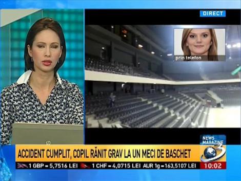 Cluj-Napoca. Copil cazut de la 4 metri, printre tribune, la un meci de baschet