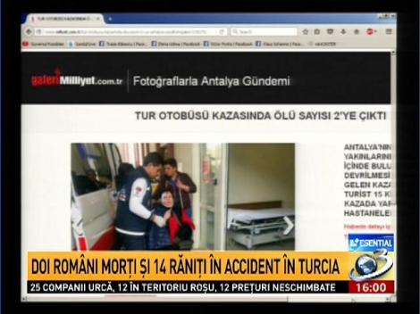 2 rom&acirc;ni morţi şi 14 răniţi &icirc;ntr-un accident &icirc;n Turcia