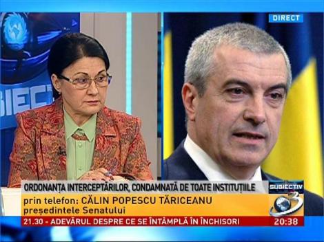 Tăriceanu condamnă ordonanţa interceptărilor