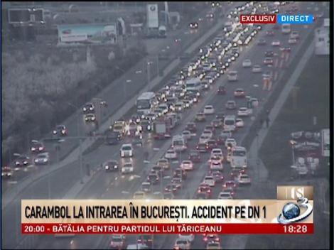 Carambol la intrarea &icirc;n Bucureşti, pe DN1