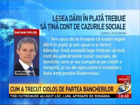 Cum a trecut Cioloş de partea bancherilor