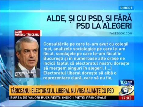 Tăriceanu: Electoratul liberal nu vrea alianţe cu PSD