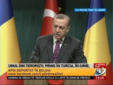Președintele Erdogan: Unul din teroriștii de la Bruxelles, arestat &icirc;n Turcia şi expulzat. Belgia l-a eliberat