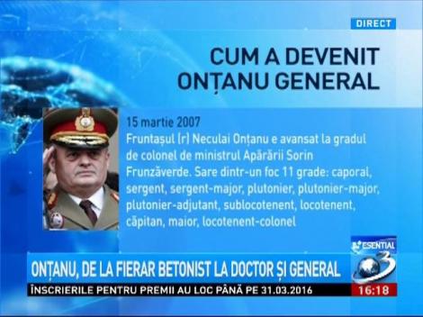 CV-ul oficial al lui Neculai Onţanu. De la fierar betonist la doctor şi general