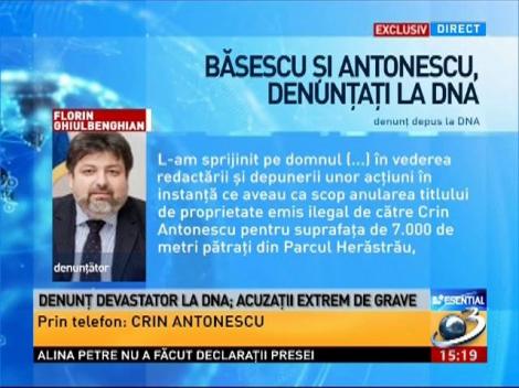 Prima reacţie a lui Crin Antonescu, după denunțul făcut pe numele său la DNA