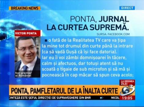 Ponta, jurnal la Curtea Supremă