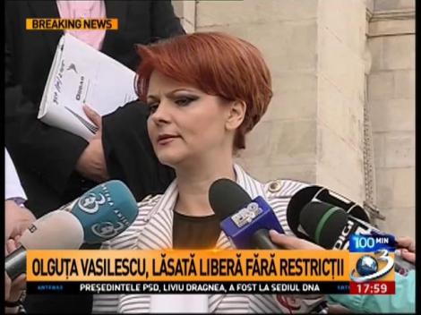 Olguţa Vasilescu, lăsată liberă fără restricţii