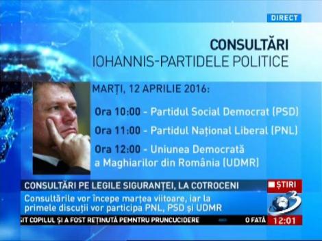 Iohannis cheamă partidele la consultări