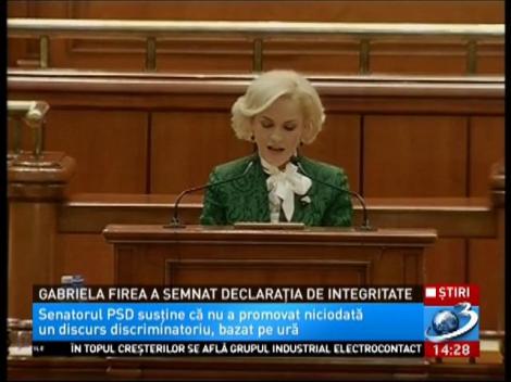 Gabriela Firea a semnat declarația de integritate