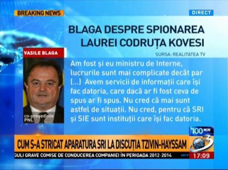 Vasile Blaga, despre spionarea lui Kovesi