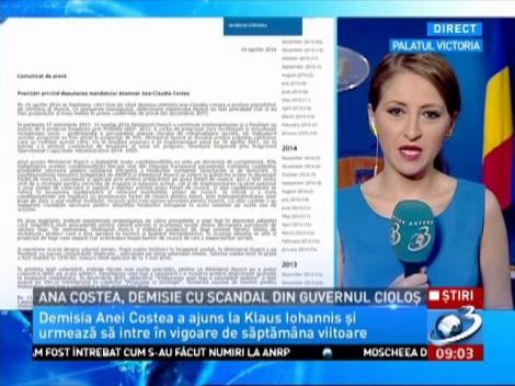 Ana Costea, demisie cu scandal din Guvernul Cioloș