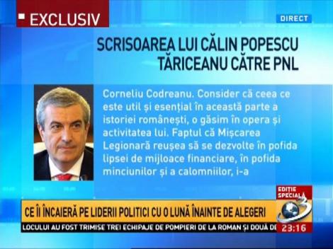 Scrisoarea lui Călin Popescu Tăriceanu pentru PNL