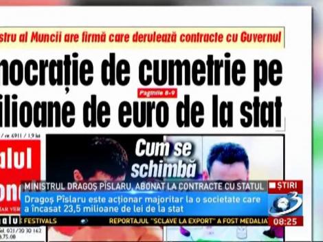 Ministrul Dragoș P&icirc;slaru, abonat la contracte cu statul
