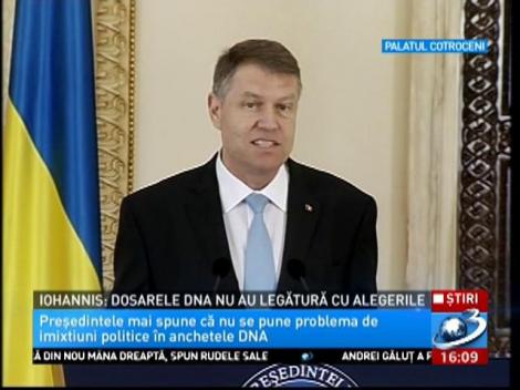 Iohannis: Dosarele DNA nu au legătură cu alegerile