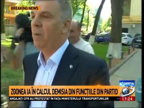 Zgonea ia &icirc;n calcul demisia din funcțiile din partid