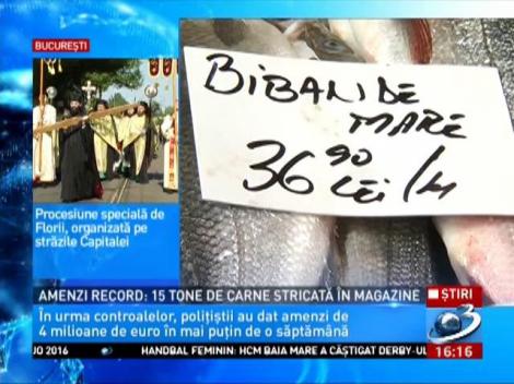 Amenzi record: 15 tone de carne stricată în magazine