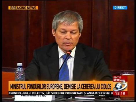 Cioloș, despre demisia ministrului Fondurilor Europene, Aura Răducu