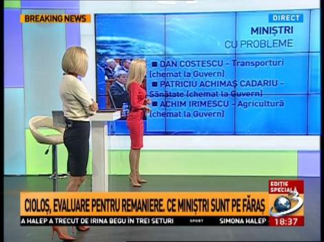 Cioloș, evaluare pentru remaniere. Ce miniștri sunt pe făraș