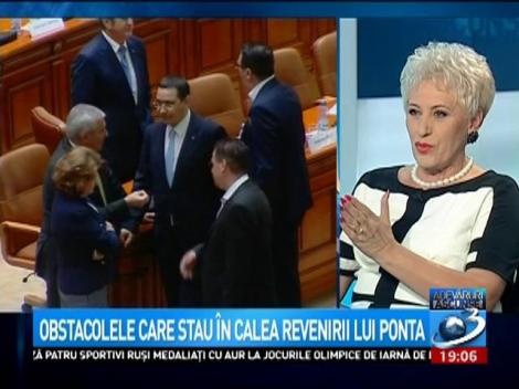 Obstacolele care stau &icirc;n calea revenirii lui Ponta