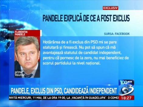 Florentin Pandele, exclus din PSD, candidează ca independent